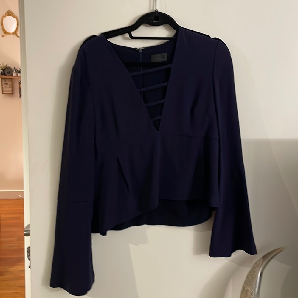 Intermix Navy Blouse - image 1